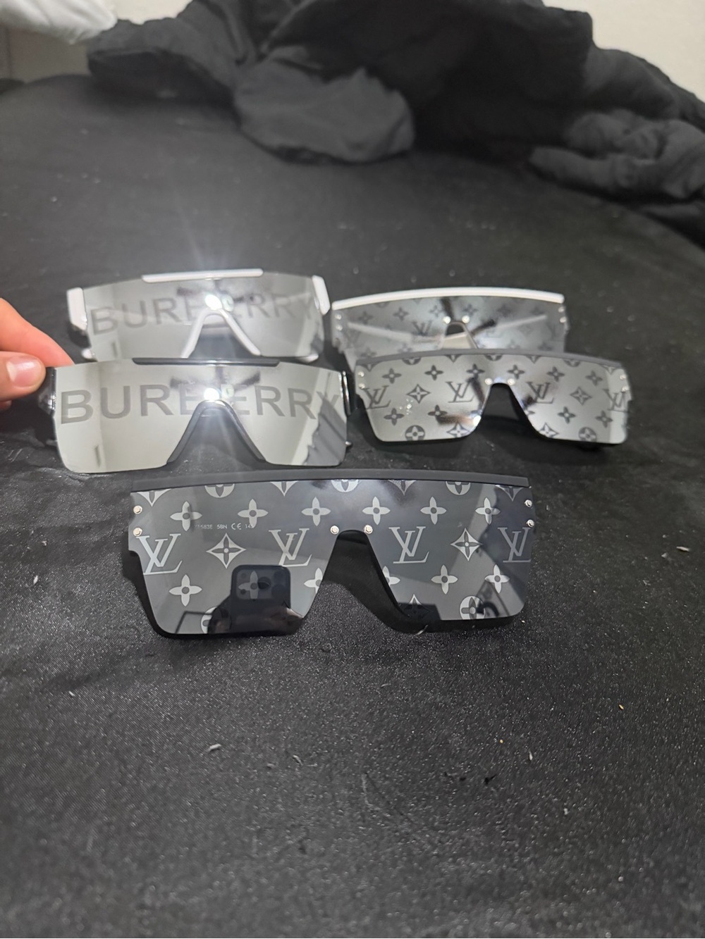 Louis Vuitton Black Monogram Shield Sunglasses - Gray Mirror